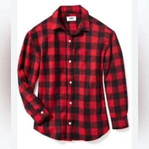 Old Navy girls' plaid or flannel button-down shirt - boyfriend